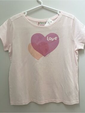 Bonpoint Soft Pink Heart 'Love' Graphic Tee